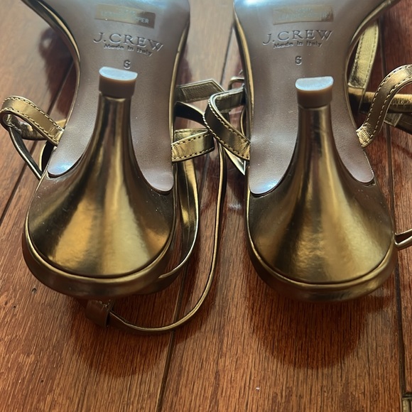 NWT J Crew Antique Gold Heels - Picture 5 of 6